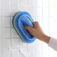 1 Piece Bathroom Kitchen Bathtub Toilet Cleaning Brush Multifunction Ergonomic Handle Hand Cleaning Sponge Blue