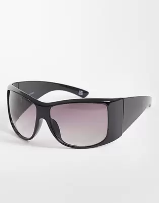 ASOS DESIGN - Gafas de sol negras cuadradas extragrandes con diseño envolvente