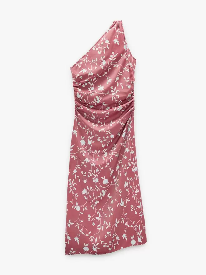Vestido asimétrico con estampado floral