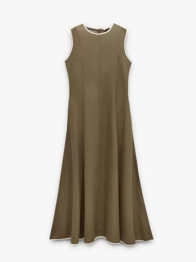 Vestido con bordes en contraste 100% lyocell