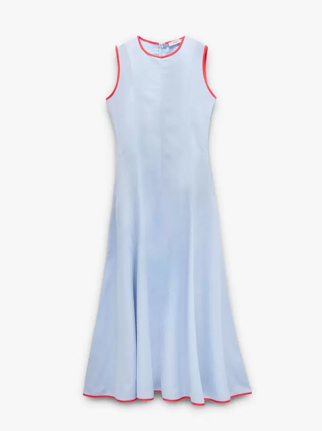 Vestido con bordes en contraste 100% lyocell