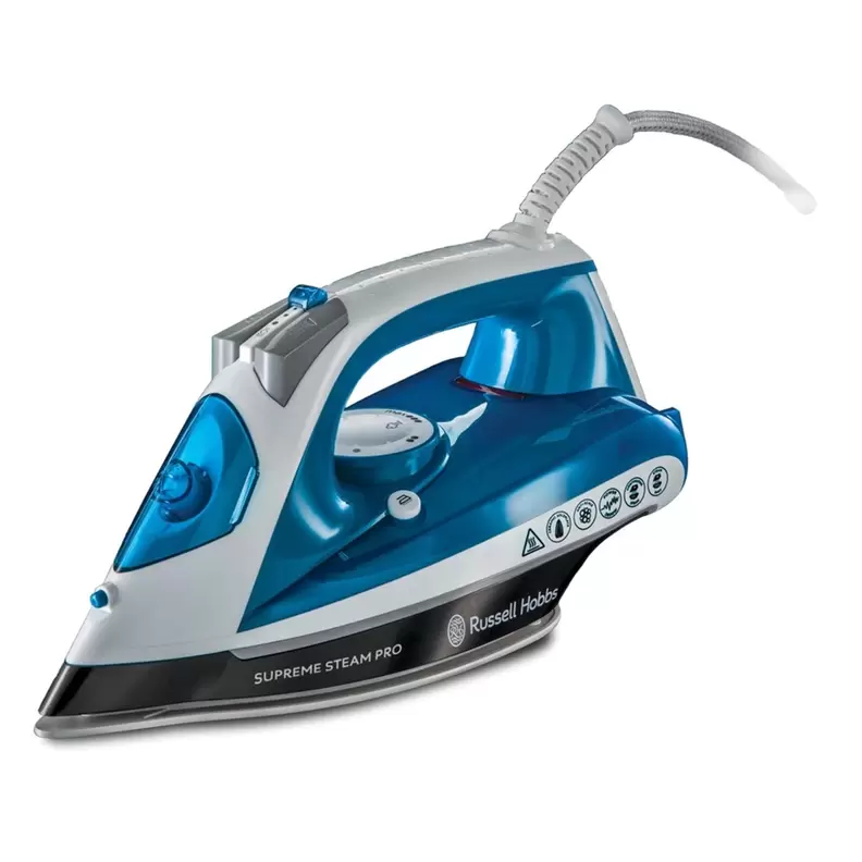 Plancha de vapor Russell Hobbs Supreme Steam Pro con suela de cerámica. Azul