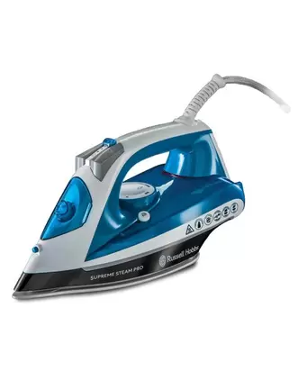 Plancha de vapor Russell Hobbs Supreme Steam Pro con suela de cerámica. Azul