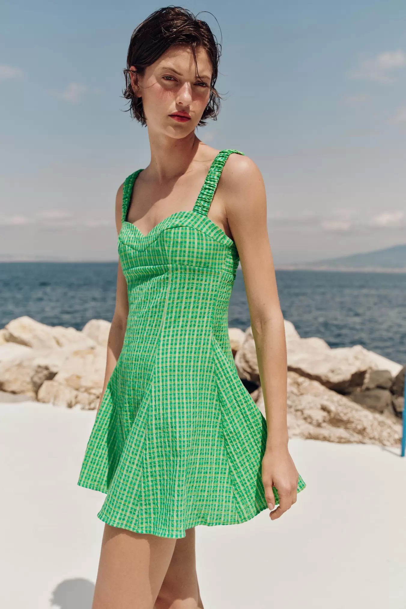 VESTIDO CORTO CUADRO VICHY