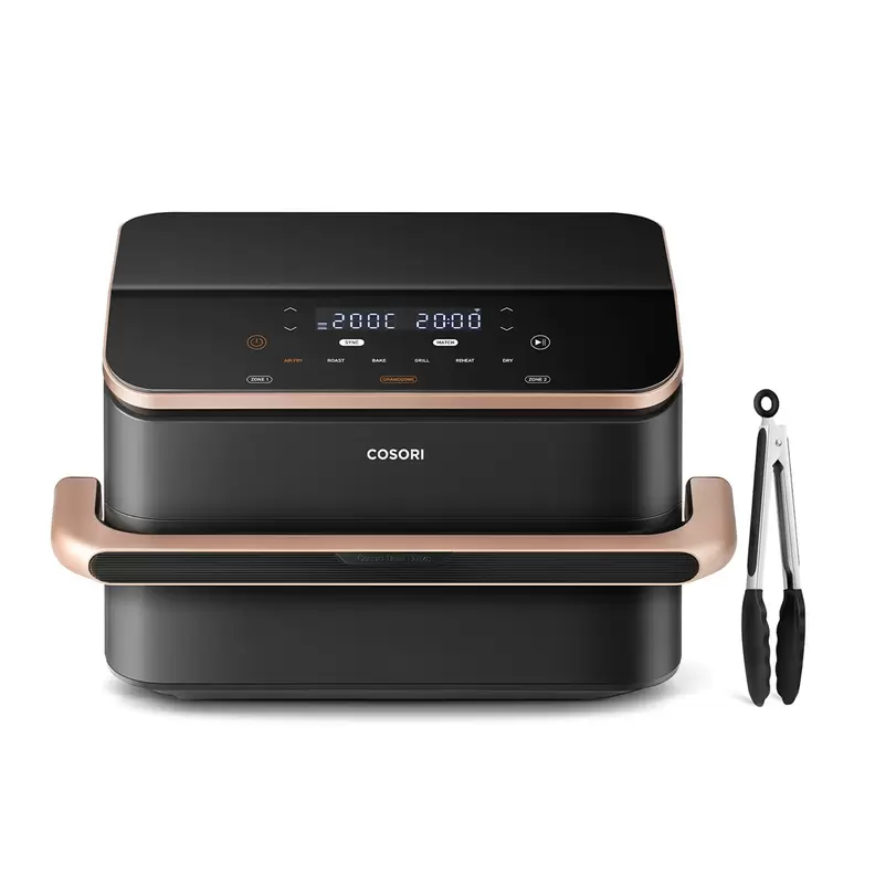 Freidora de aire Cosori Dual Blaze Twinfry? chef Edition con capacidad de 10 Litros y divisor flexible Negro