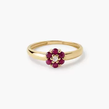 Anillo de oro 18K diamante natural 0.035 ct. BLOSSOM