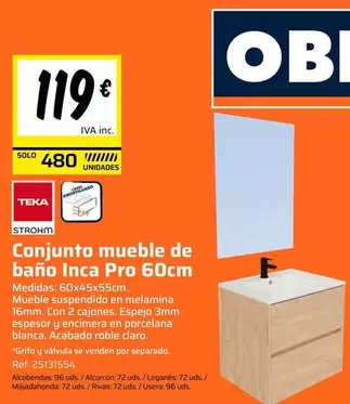 Teka - Conjunto Mueble De Baño Inca Pro 60cm