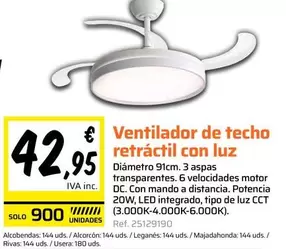 Solo - Ventilador De Techo Retractil Con Luz