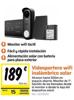 Solar - Vidaoportero Wifi Inalambrico