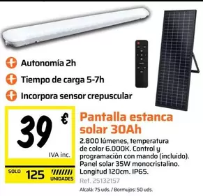 Solo - Pantalla Estanca Solar 30ah