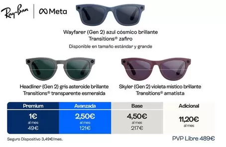 Ray-Ban - Wayfarer (Gen 2) Azul Cósmico Brillante Transitions Zafiro