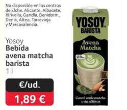 YoSoy - Bebida Avena Matcha Barista