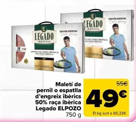 elpozo - maleti de pernil o espatlla d'engreix iberics 50% raca iberica