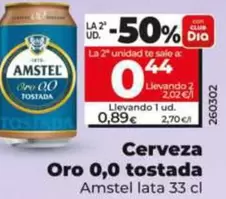 Amstel - Cerveza Oro 0,0 Tostada
