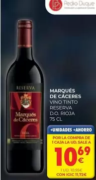 Marqués de Cáceres - Vino Tinto Reserva D.o. Rioja