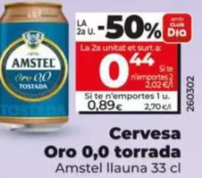 Amstel - Cerveza Oro 0,0 Tostada