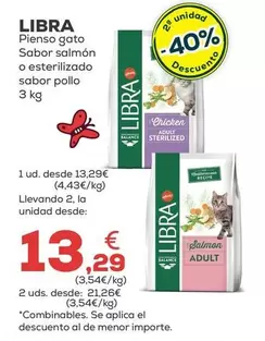 Libra - Pienso Gato Sabor Salmon O Esterilizado Sabor Pollo