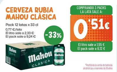 Mahou - Cerveza Rubia Clasica