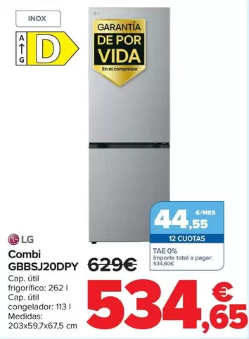 LG - Combi GBBSJ20DPY