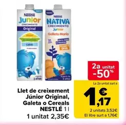 Nestlé - Llet de creixement junior original, galeta o cereals