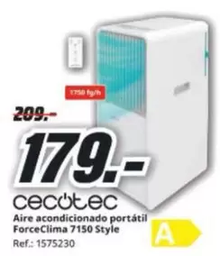 cecotec - Aire Acondicionado Portatil Forceclima 7150 Style