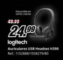 Logitech - Auriculares Usb Headset H390