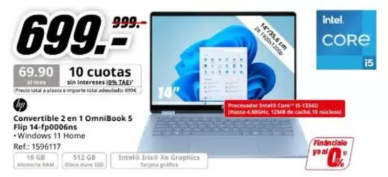 HP - Conversible 2 En 1 Ommibook 5 Flip 14" 4-Pro006ns