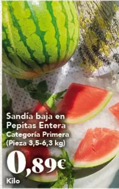Sandía Baja En Pepitas Entera
