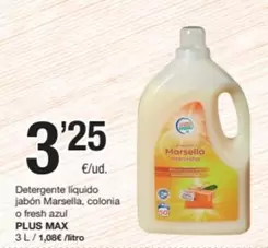 Plus - Detergente Liquido Jabon Marsella, Colonia O Fresh Azul