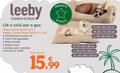Leeby - Cama O Cojin Para Perro