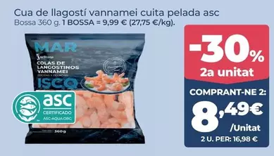 Isco - Cua De Llagosti Vannamei Cuita Pelada Asc
