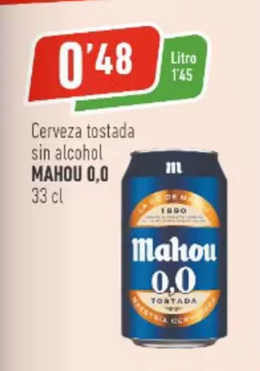 Mahou - Cerveza Tostada Sin Alcohol 0,0