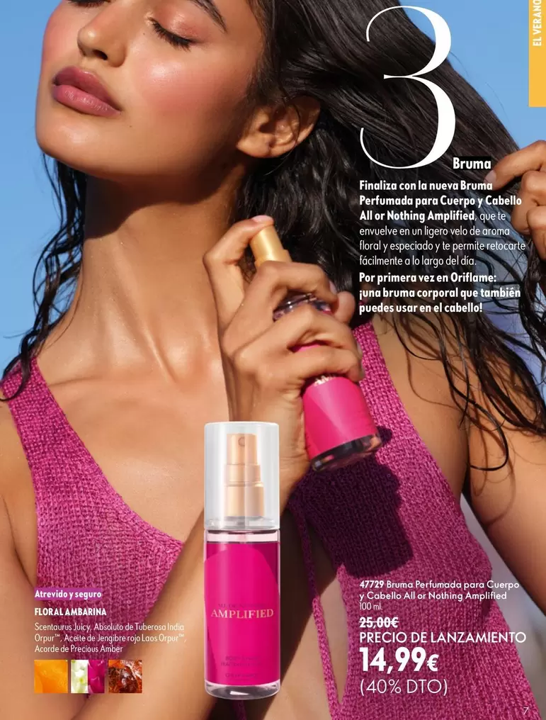 Oriflame - 4779 Bruma Perfumada Para Cuerpo Y Cabello All Or Nothing Amplified