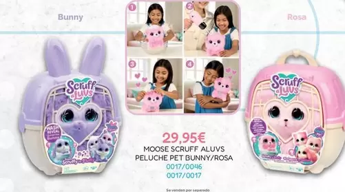 Moose Scruff Aluvs Peluche Pet Bunny/Rosa