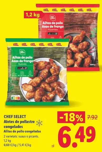 Chef Select - Alitas De Pollo Congeladas