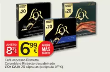 l'or - Cafe Espresso Ristretto Colombeti A Ristretto Descafeinado