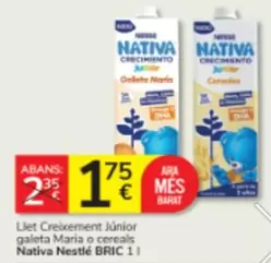 Nestlé - Llet Creixement Junior Galleta Maria O Cereals Nativa