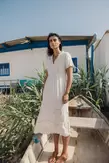 EYELET EMBROIDERED WIDE DRESS