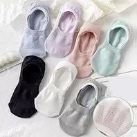 Thin Cotton Non Slip Low Cut Boat Socks No Show Socks Mesh Socks (Black)