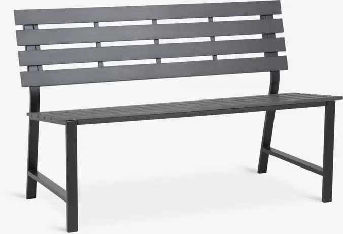 KLINTBanco de jardín KLINT A125xP58 grisTUSTENBanco de jardín TUSTEN A140xP53 madera dura blanco