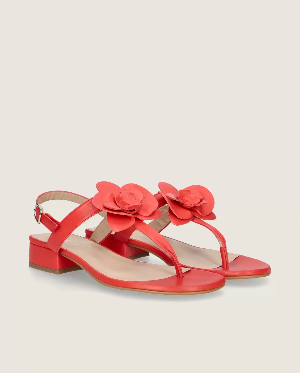 Amelie Sandal in red leather