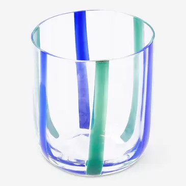 Vaso con rayas azules y verdes - 300 ml