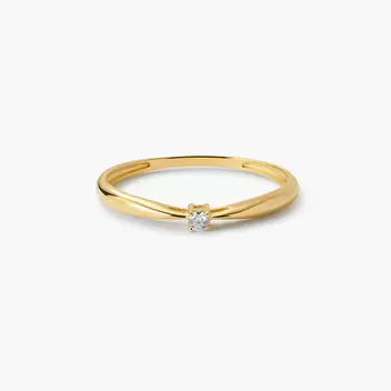 Anillo de oro 18K diamante natural 0.03 ct. SUN