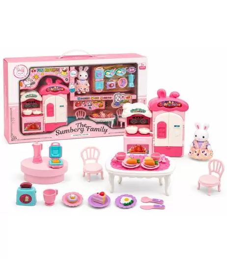 COCINA COMEDOR CONEJO CON ACCESORIOS THE SUMBERG DE PANRITOS