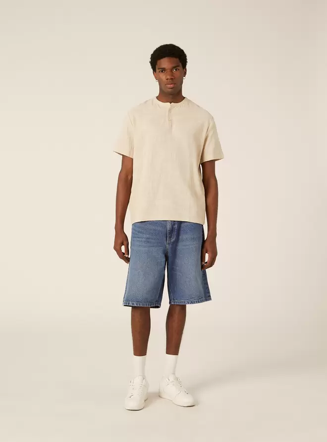 Camisa Henley de Manga Corta