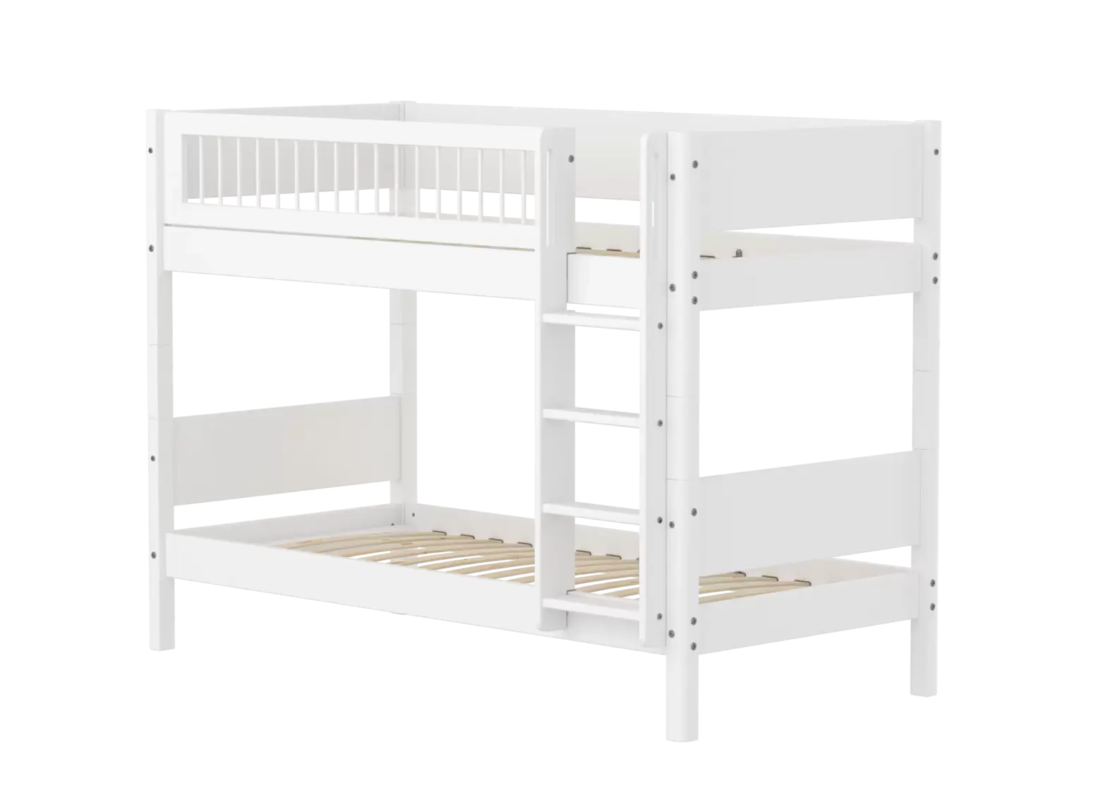 Bunk Bed 154 cm with Ladder and Safety Rail, 90x200 cm, White