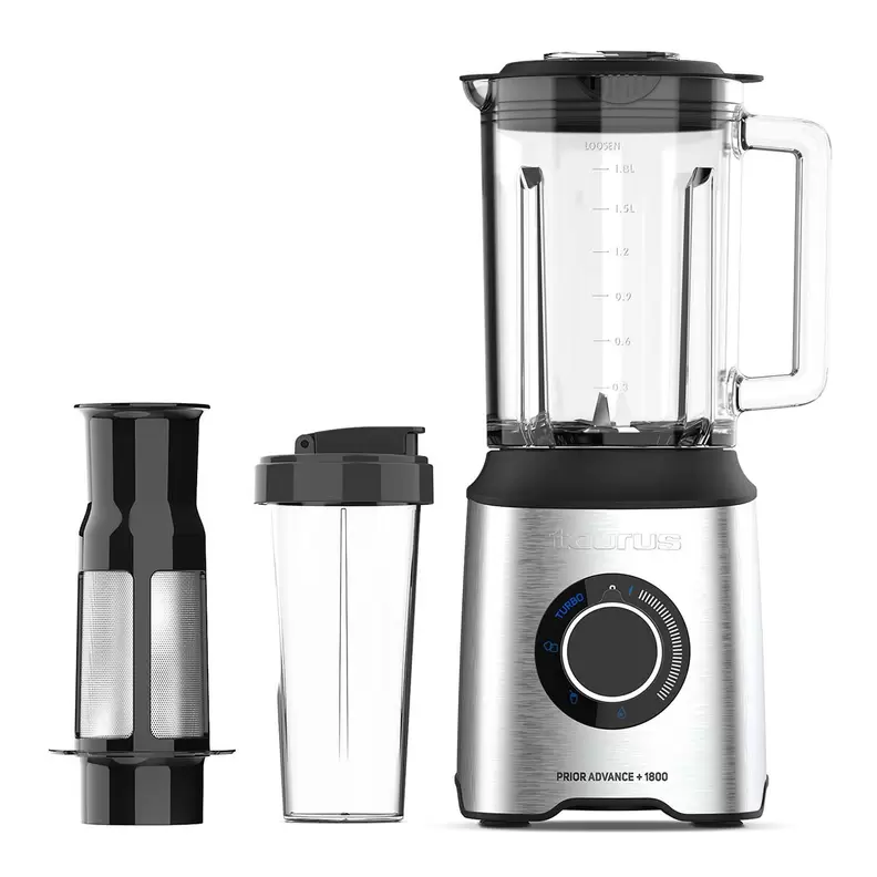 Batidora de vaso Taurus Prior Advance + 1800 con 1,8 litros de capacidad Inox / Negro