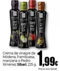 Sibari - Crema De Vinagre De Módena, Frambuesa, Manzana O Pedro Ximénez