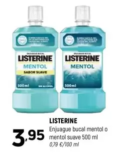 Listerine - Enjuague Bucal Mentol O Mentol Suave
