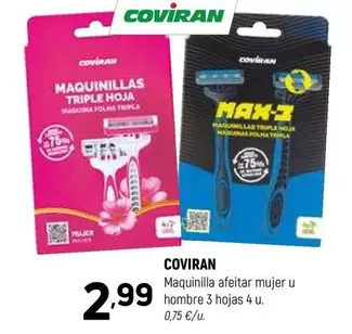 coviran - Maquinilla Afeitar Mujer U Hombre 3 Hojas 4 U.